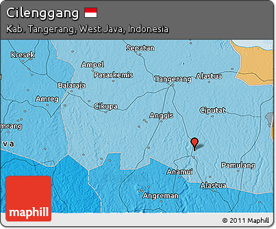 Political 3D Map of Cilenggang