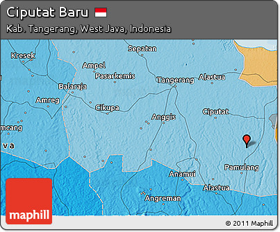 Political 3D Map of Ciputat Baru