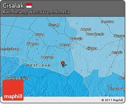 Political 3D Map of Cisalak
