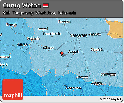 Political 3D Map of Curug Wetan