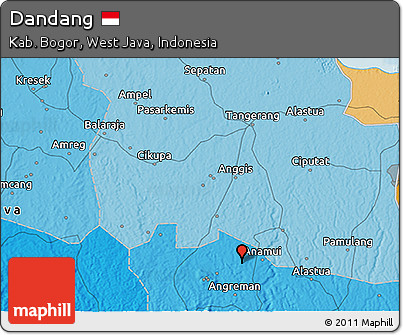 Political 3D Map of Dandang