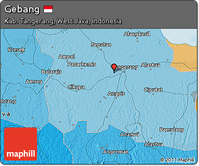 Political 3D Map of Gebang