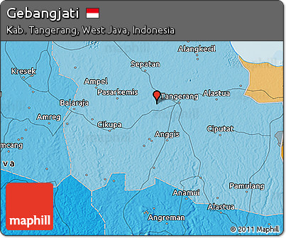 Political 3D Map of Gebangjati