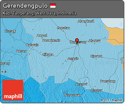 Political 3D Map of Gerendengpulo