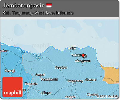 Political 3D Map of Jembatanpasir