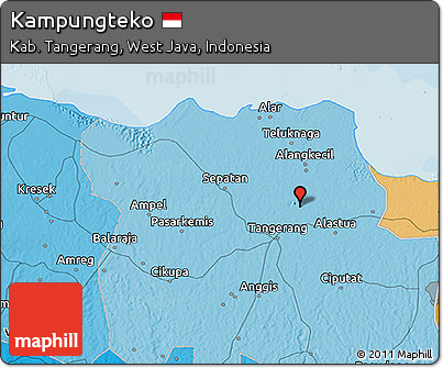 Political 3D Map of Kampungteko