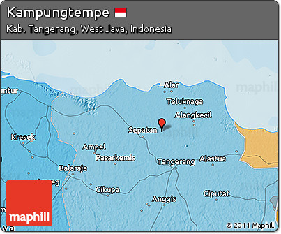 Political 3D Map of Kampungtempe