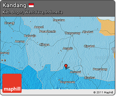 Political 3D Map of Kandang