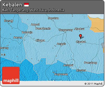 Political 3D Map of Kebalen