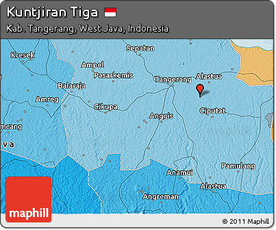 Political 3D Map of Kuntjiran Tiga