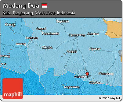 Political 3D Map of Medang Dua