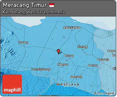 Political 3D Map of Meracang Timur