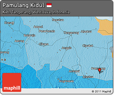 Political 3D Map of Pamulang Kidul