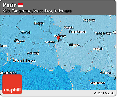 Political 3D Map of Pasir