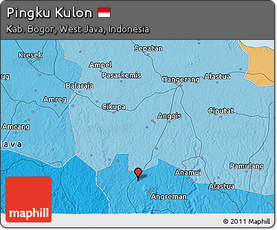 Political 3D Map of Pingku Kulon