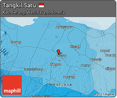 Political 3D Map of Tangkil Satu