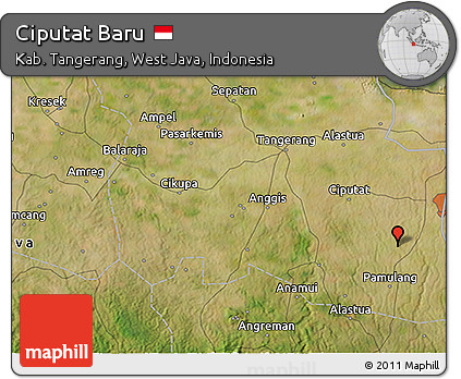 Satellite 3D Map of Ciputat Baru