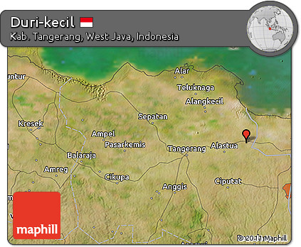 Satellite 3D Map of Duri-kecil