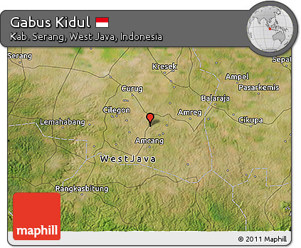 Satellite 3D Map of Gabus Kidul