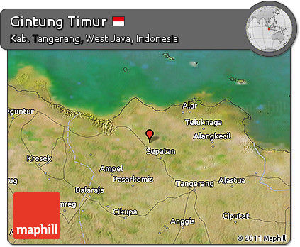 Satellite 3D Map of Gintung Timur