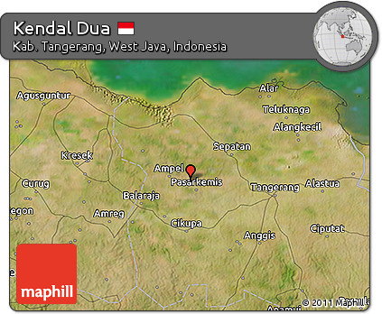 Satellite 3D Map of Kendal Dua