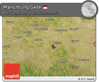 Satellite 3D Map of Manuntung Gede