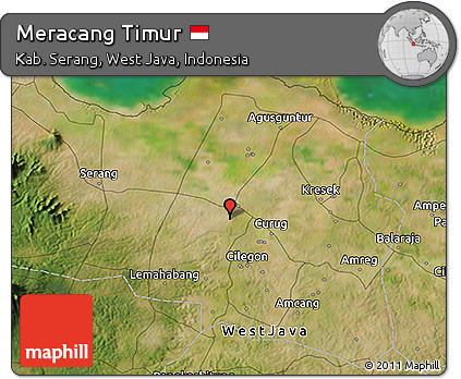 Satellite 3D Map of Meracang Timur
