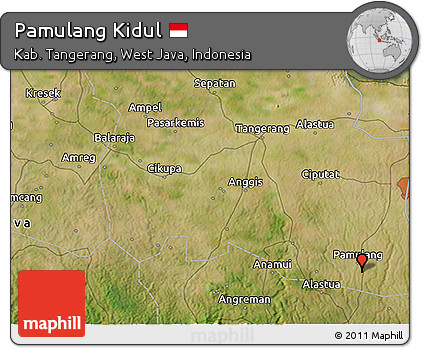 Satellite 3D Map of Pamulang Kidul