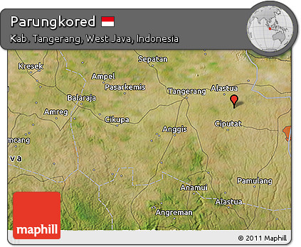 Satellite 3D Map of Parungkored