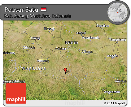 Satellite 3D Map of Peusar Satu