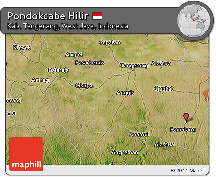 Satellite 3D Map of Pondokcabe Hilir