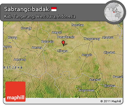 Satellite 3D Map of Sabrangcibadak