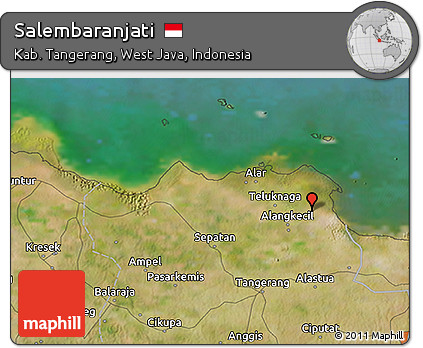 Satellite 3D Map of Salembaranjati