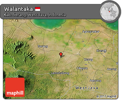 Satellite 3D Map of Walantaka