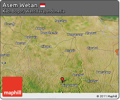 Satellite 3D Map of Asem Wetan