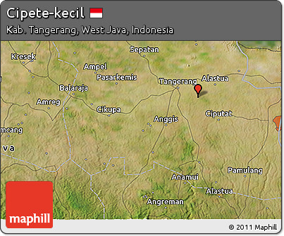 Satellite 3D Map of Cipete-kecil
