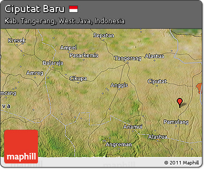 Satellite 3D Map of Ciputat Baru