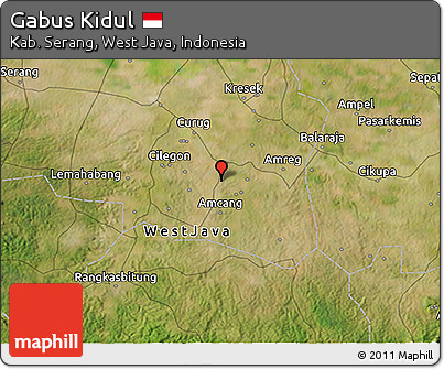 Satellite 3D Map of Gabus Kidul