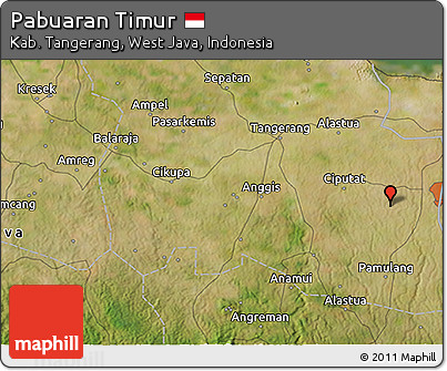 Satellite 3D Map of Pabuaran Timur