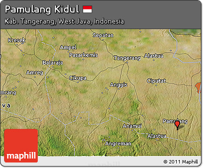Satellite 3D Map of Pamulang Kidul