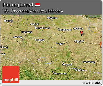 Satellite 3D Map of Parungkored