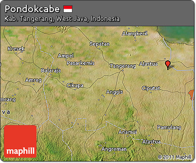 Satellite 3D Map of Pondokcabe