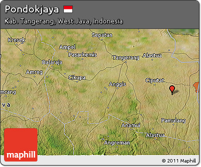 Satellite 3D Map of Pondokjaya