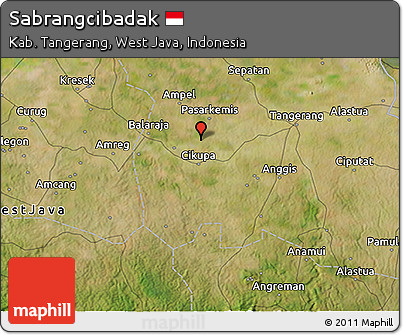 Satellite 3D Map of Sabrangcibadak