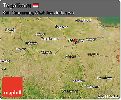 Satellite 3D Map of Tegalbaru