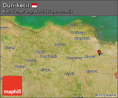 Satellite 3D Map of Duri-kecil