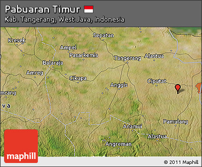 Satellite 3D Map of Pabuaran Timur