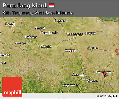 Satellite 3D Map of Pamulang Kidul