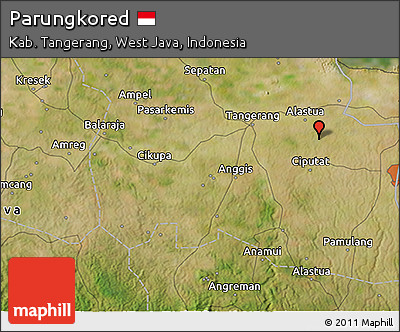 Satellite 3D Map of Parungkored