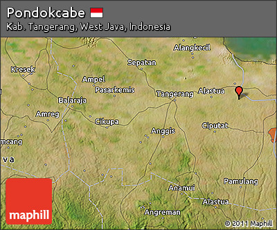 Satellite 3D Map of Pondokcabe